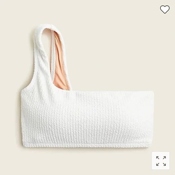 New NWT J. Crew White Textured One Shoulder Bikini Swim Bathing Suit Top Size 3X - Picture 2 of 9